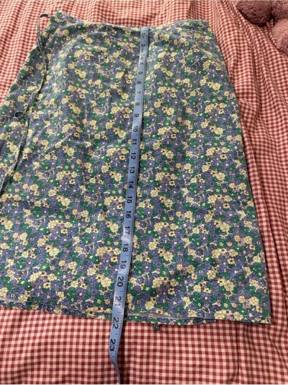 Y2K Floral Blue Floral Midi Skirt
